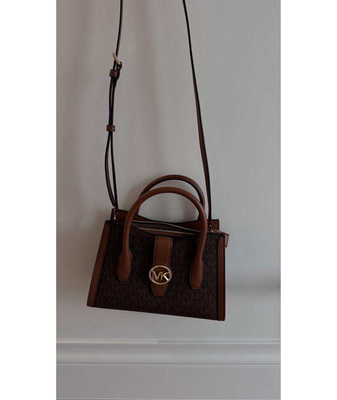 MICHAEL KORS Коричневая кожаная сумка с короткими ручками, фото 3