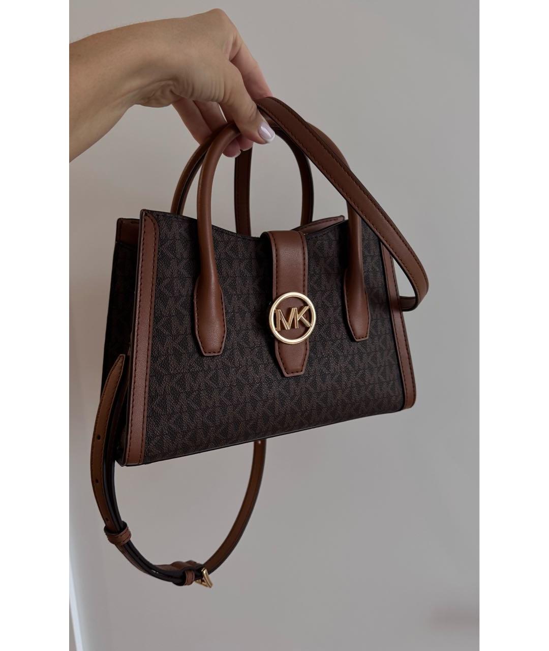 MICHAEL KORS Коричневая кожаная сумка с короткими ручками, фото 2