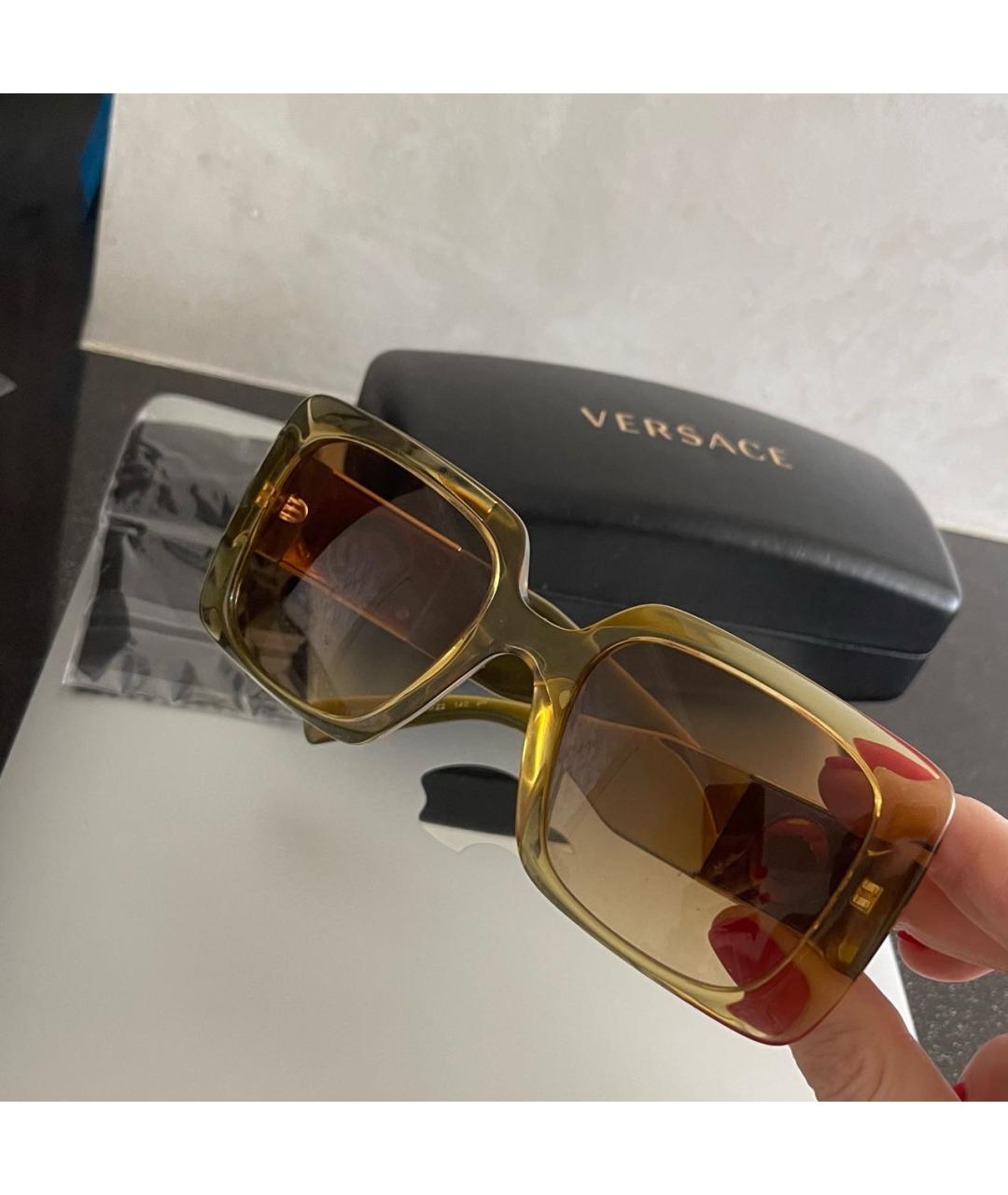 VERSACE Горчичные солнцезащитные очки, фото 5