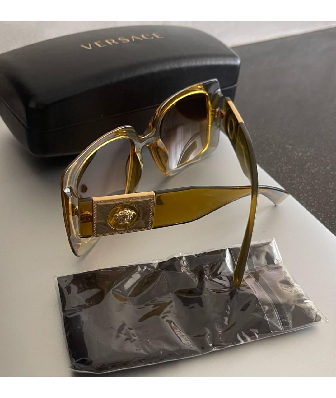 VERSACE Горчичные солнцезащитные очки, фото 6