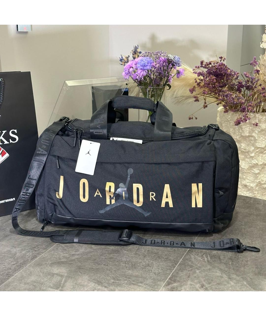 JORDAN Черная дорожная/спортивная сумка, фото 2