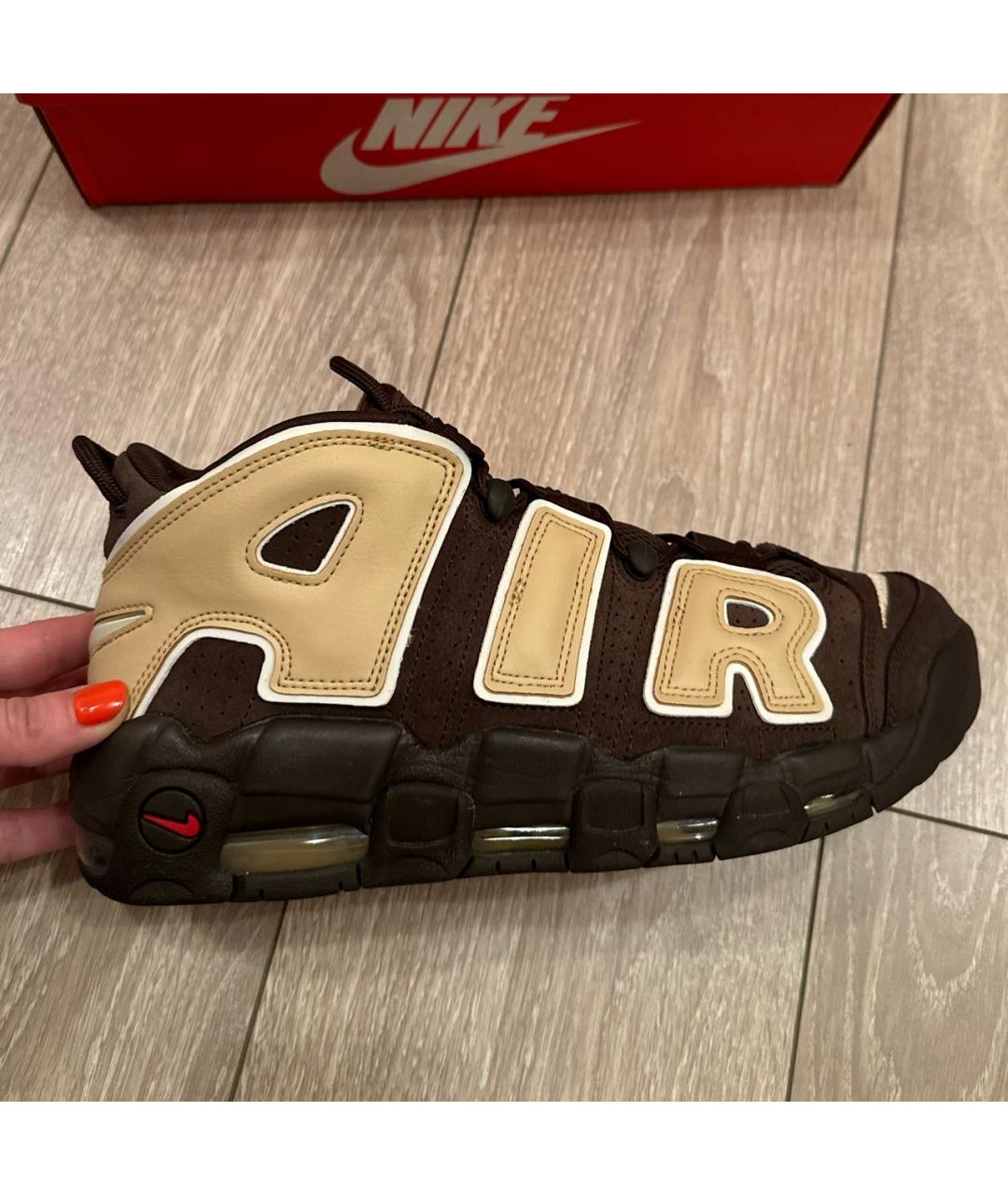 NIKE Коричневые замшевые высокие кроссовки / кеды, фото 3
