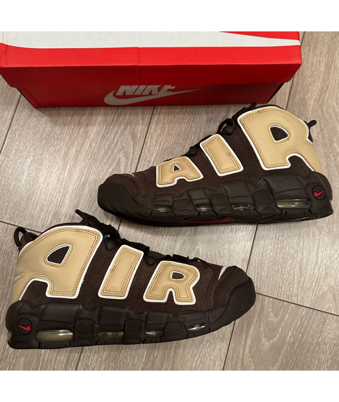 NIKE Коричневые замшевые высокие кроссовки / кеды, фото 8