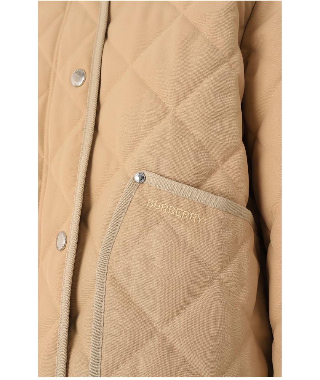 BURBERRY Бежевая полиэстеровая куртка, фото 4