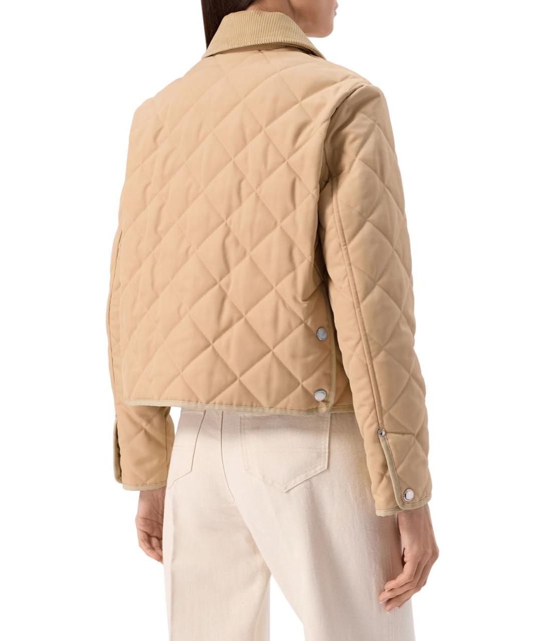 BURBERRY Бежевая полиэстеровая куртка, фото 2