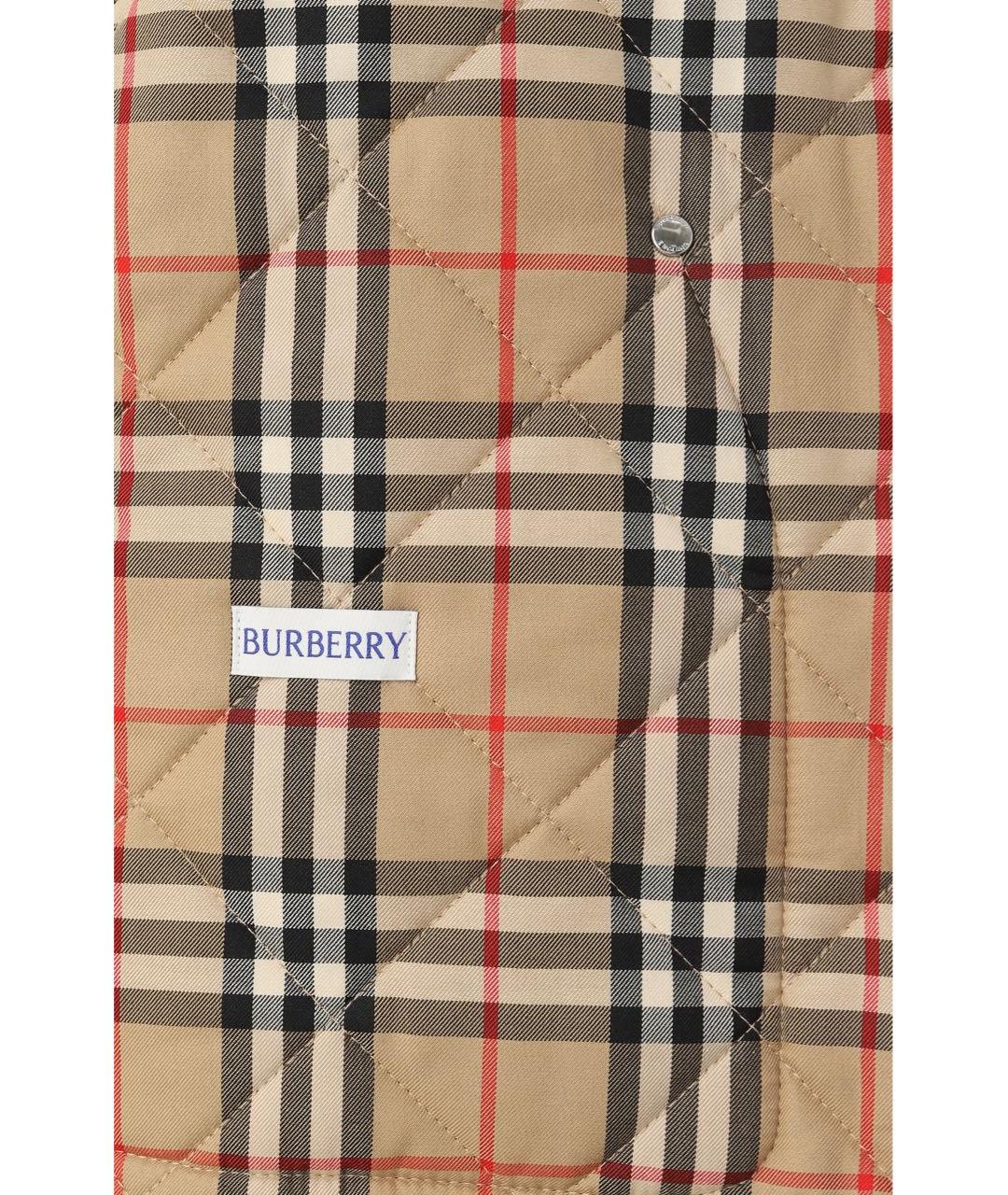 BURBERRY Бежевая полиэстеровая куртка, фото 3