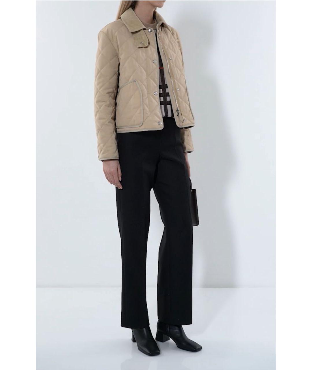 BURBERRY Бежевая полиэстеровая куртка, фото 6