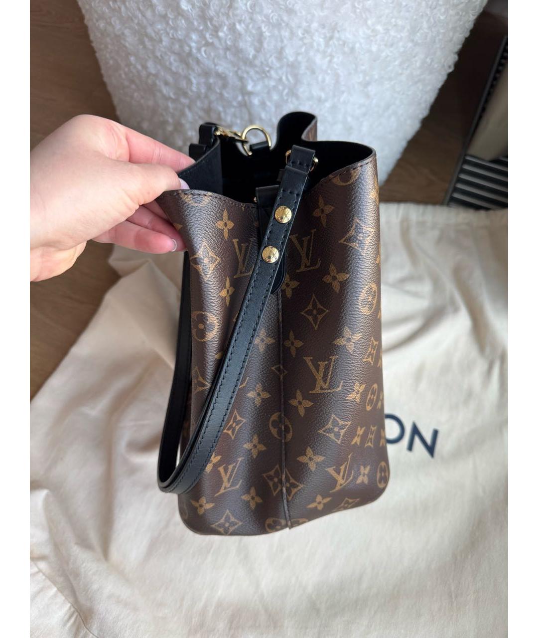 LOUIS VUITTON Коричневая кожаная сумка тоут, фото 3
