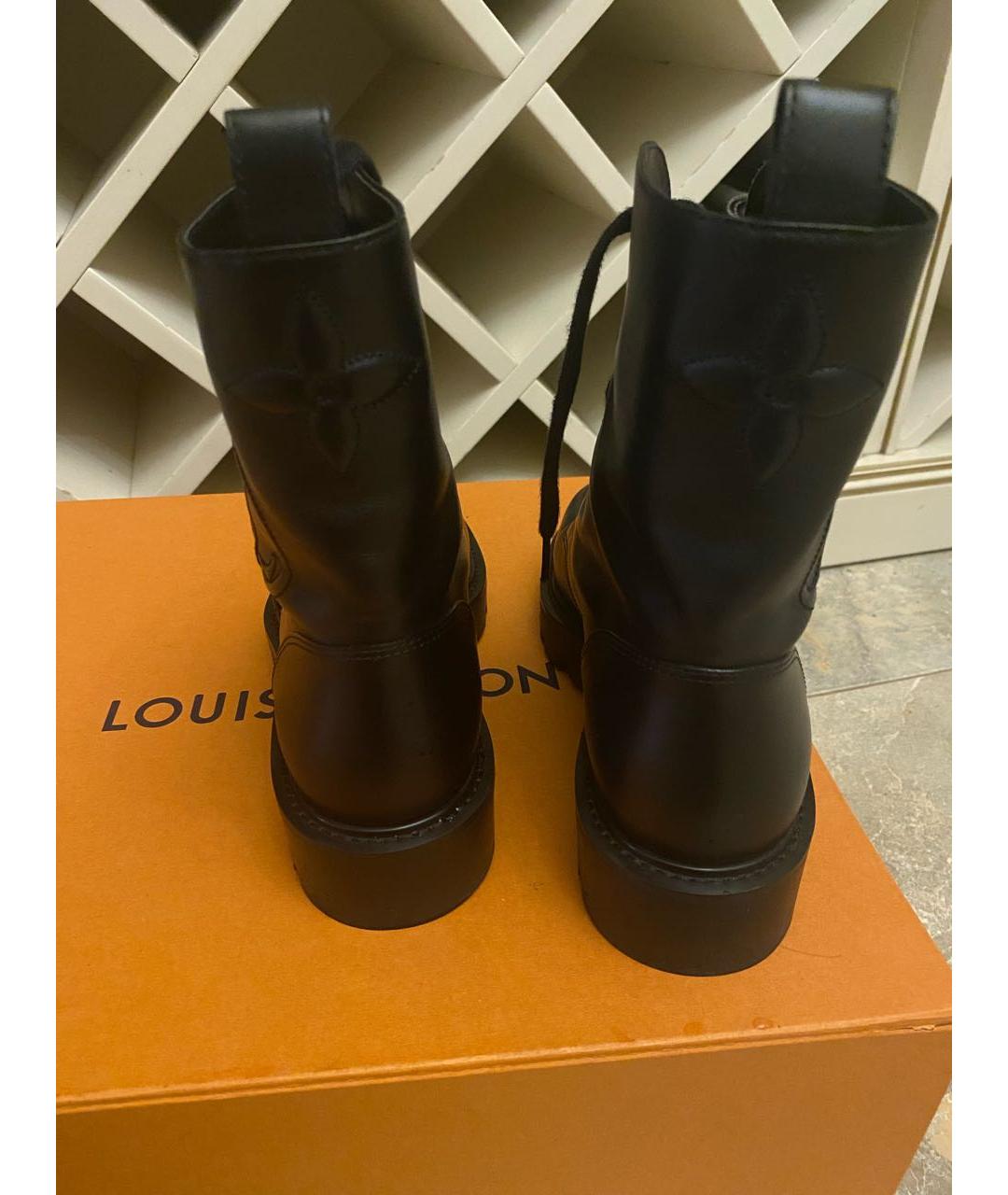 LOUIS VUITTON Черные кожаные ботинки, фото 4
