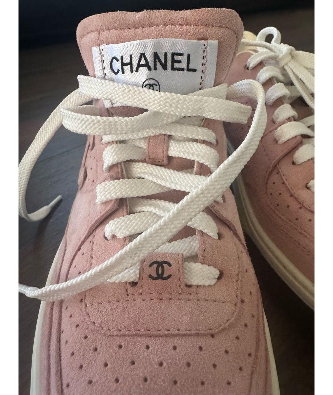 CHANEL Розовые замшевые кроссовки, фото 5
