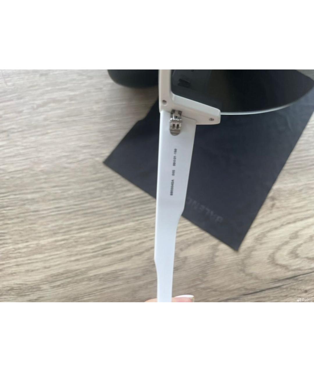 BALENCIAGA Белые пластиковые солнцезащитные очки, фото 4