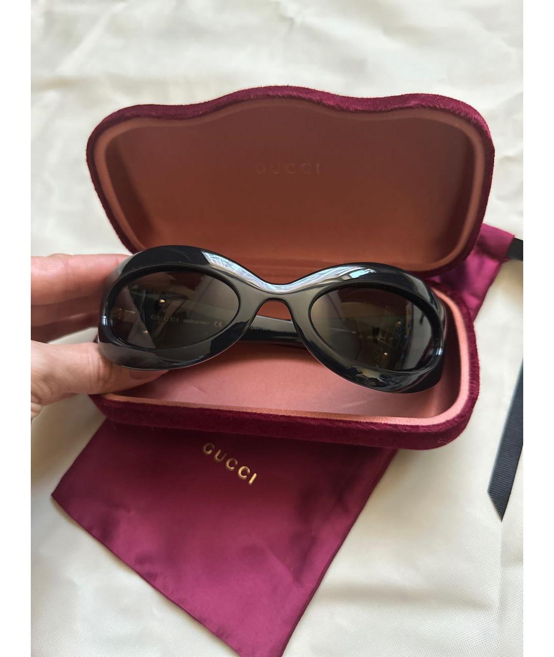 GUCCI Черные пластиковые солнцезащитные очки, фото 7