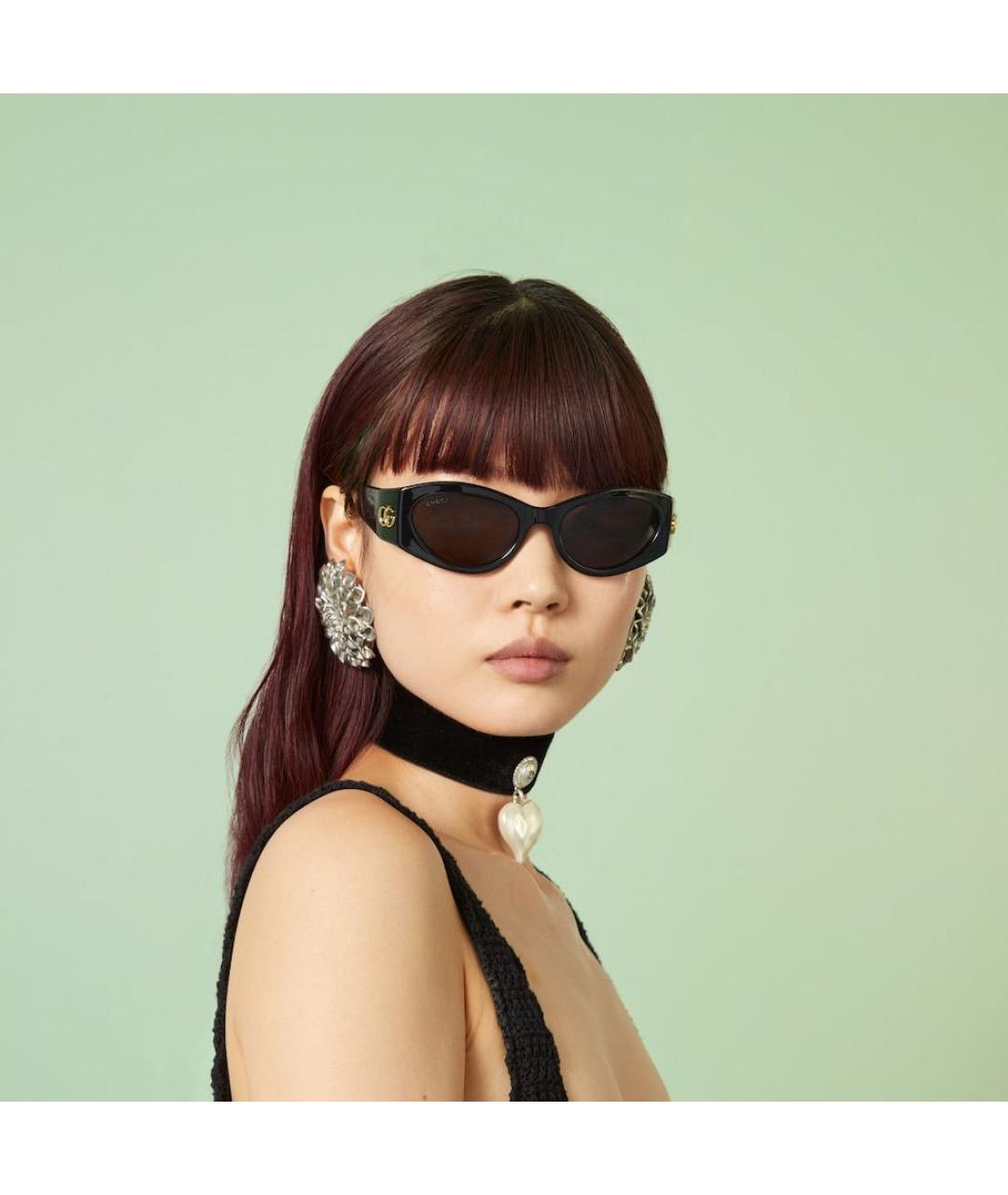 GUCCI Черные пластиковые солнцезащитные очки, фото 2