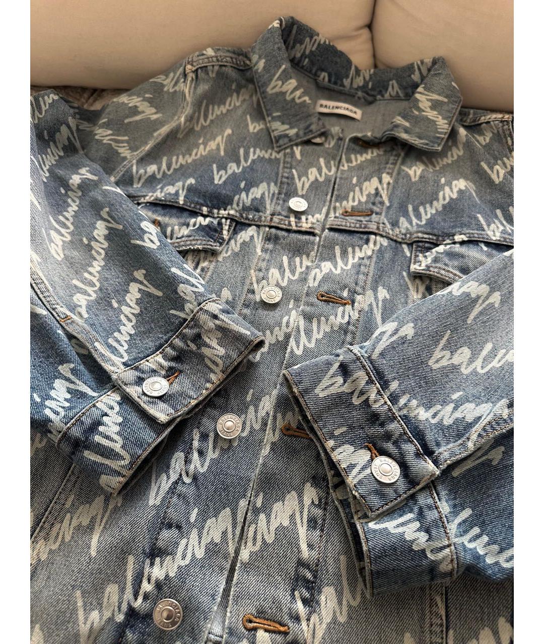 BALENCIAGA Синяя деним куртка, фото 8