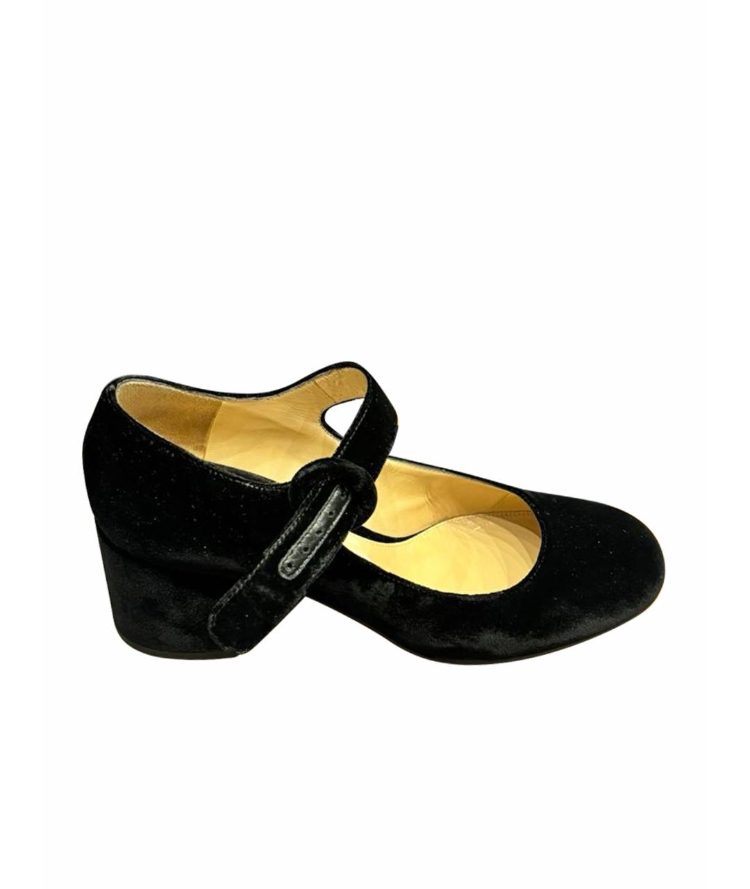 GIANVITO ROSSI Черные бархатные туфли, фото 1