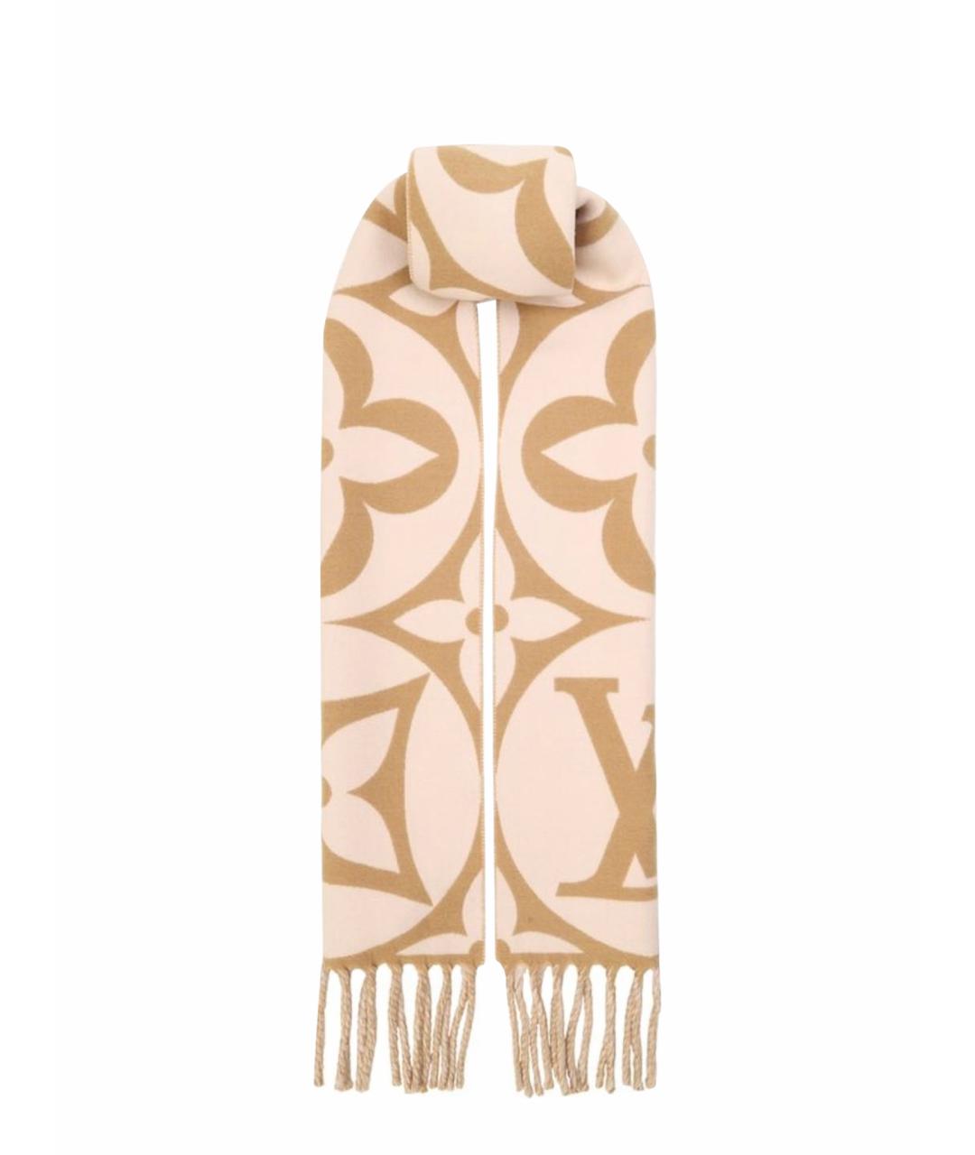 LOUIS VUITTON Бежевый шерстяной шарф, фото 1