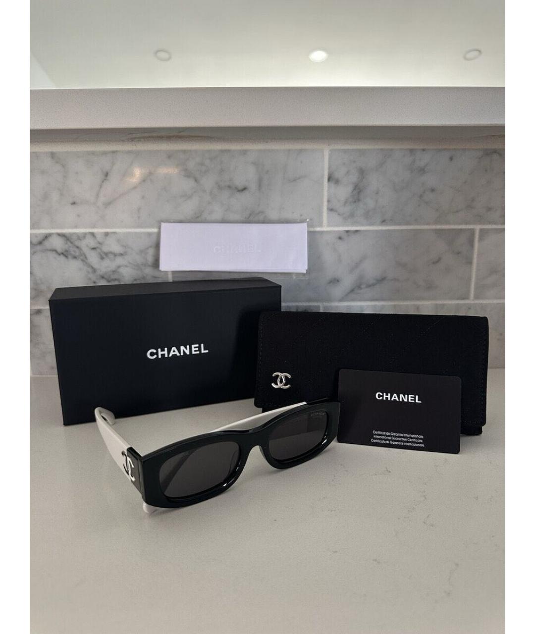CHANEL Черные пластиковые солнцезащитные очки, фото 2