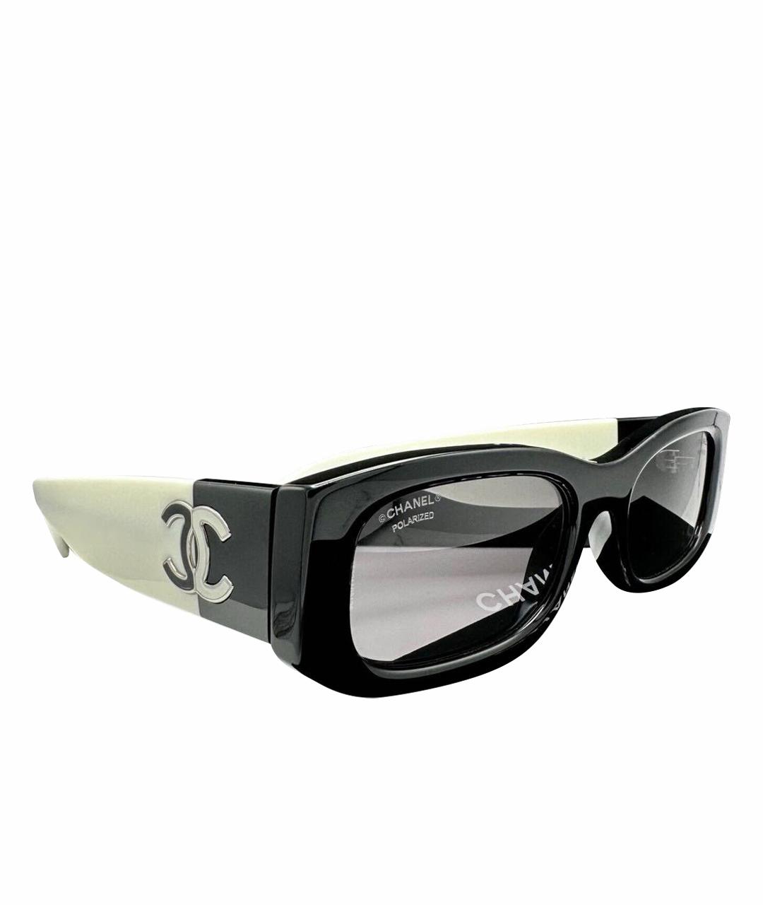 CHANEL Черные пластиковые солнцезащитные очки, фото 1