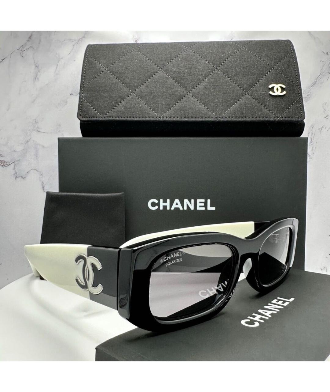 CHANEL Черные пластиковые солнцезащитные очки, фото 3