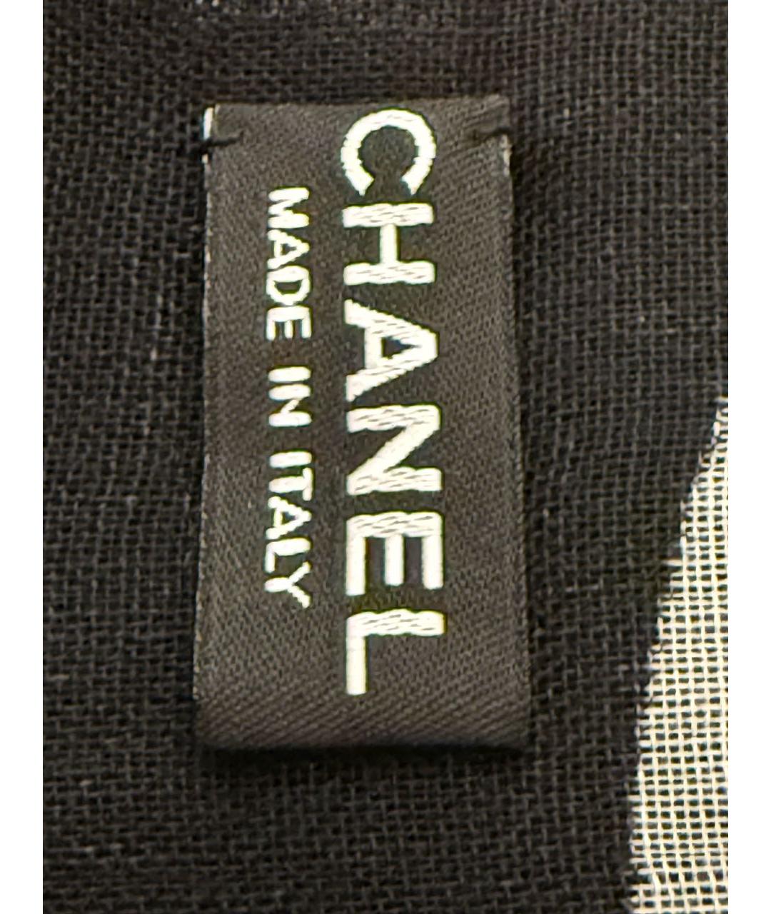 CHANEL Черный кашемировый шарф, фото 4