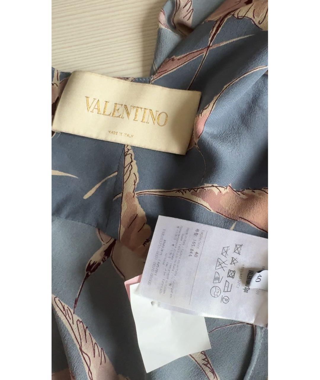 VALENTINO Синее шелковое коктейльное платье, фото 4