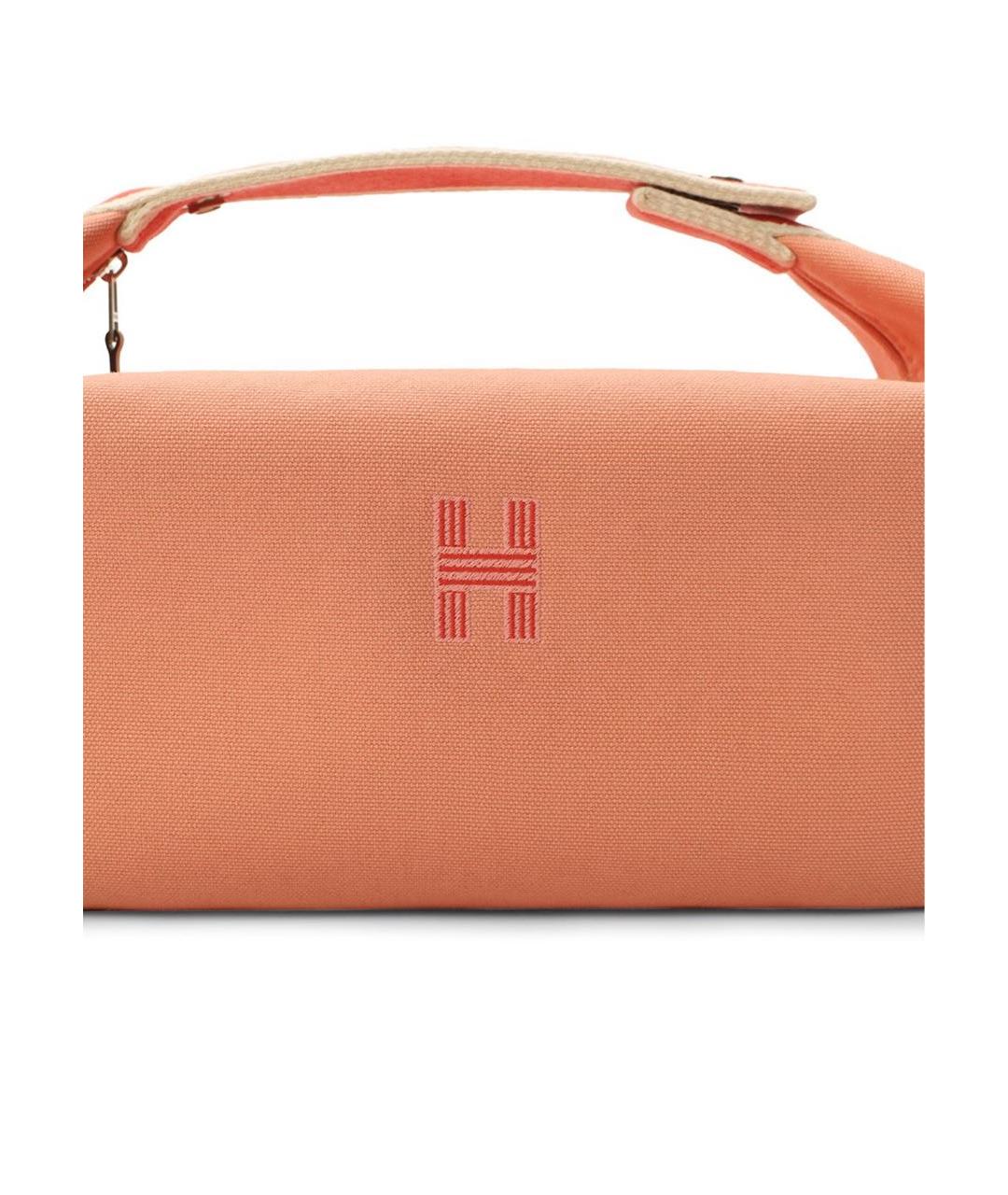 HERMES Коралловая хлопковая косметичка, фото 6