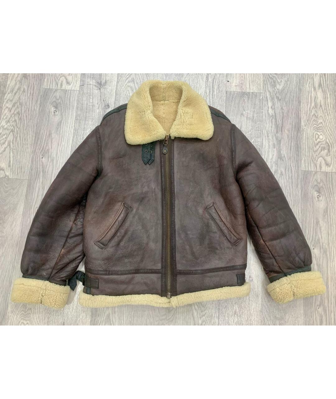 STUSSY Коричневая кожаная дубленка/шуба, фото 9