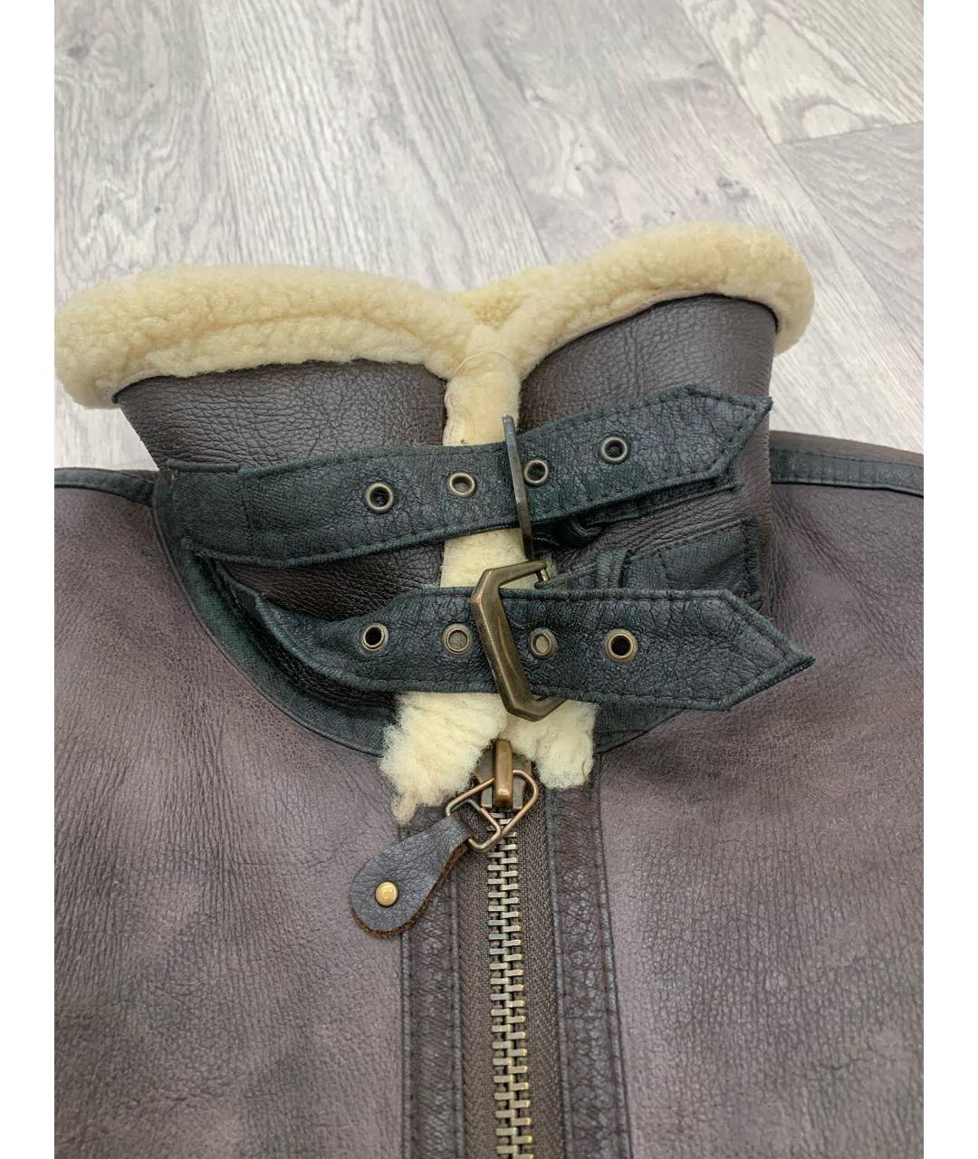 STUSSY Коричневая кожаная дубленка/шуба, фото 5