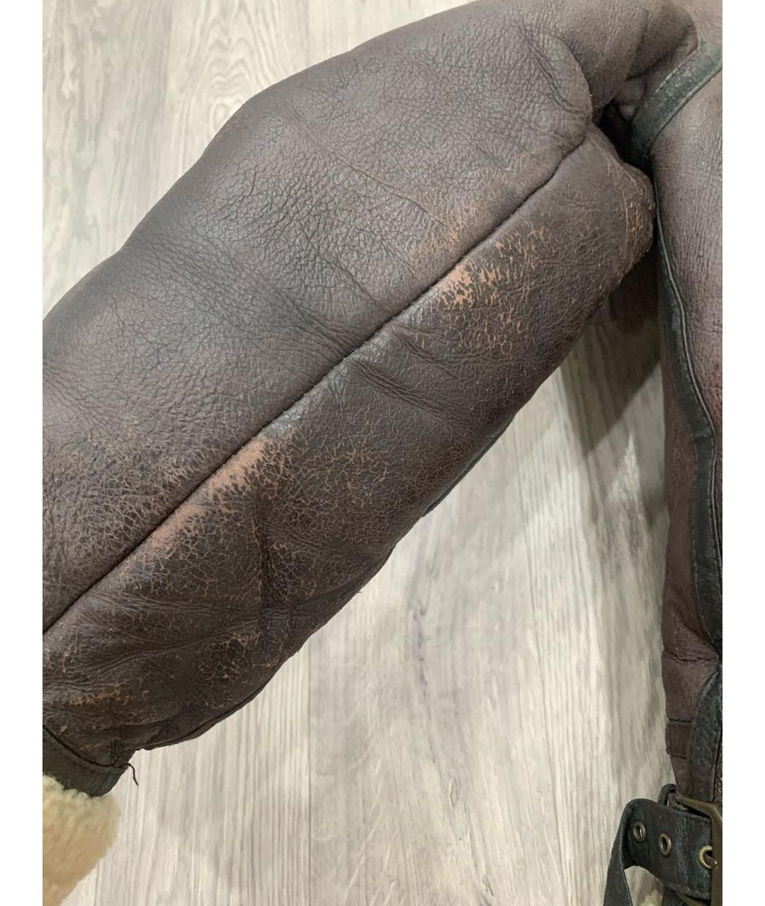 STUSSY Коричневая кожаная дубленка/шуба, фото 6