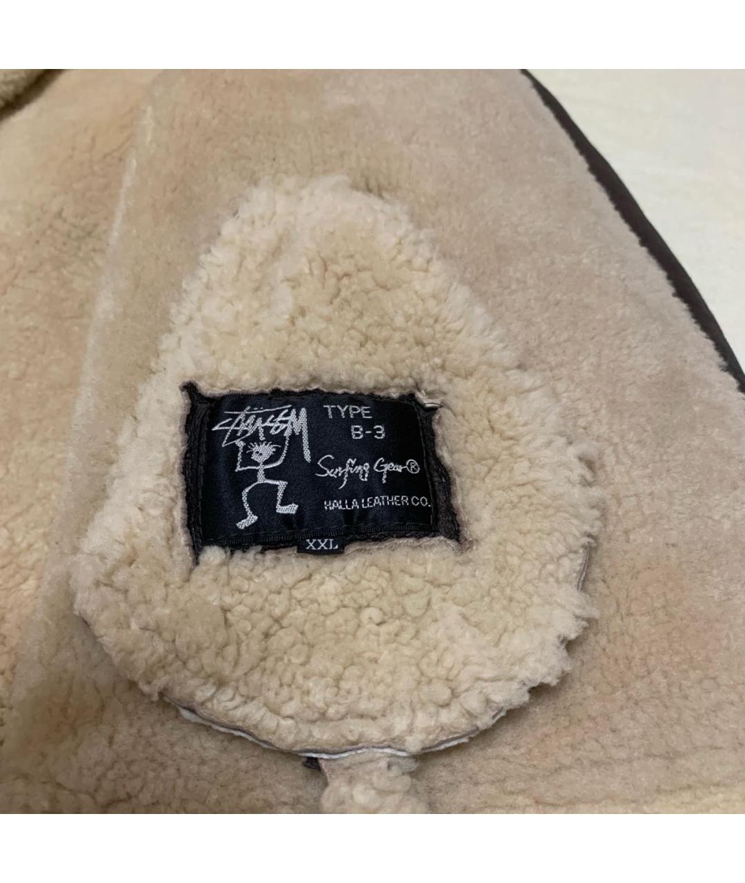 STUSSY Коричневая кожаная дубленка/шуба, фото 4