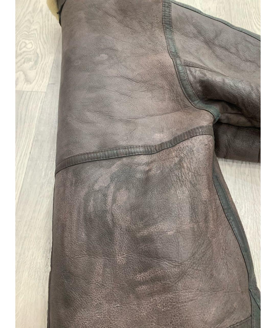 STUSSY Коричневая кожаная дубленка/шуба, фото 8