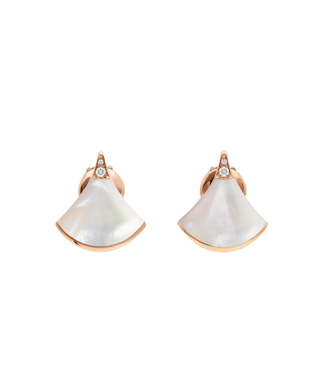 BVLGARI Белые серьги из розового золота, фото 1
