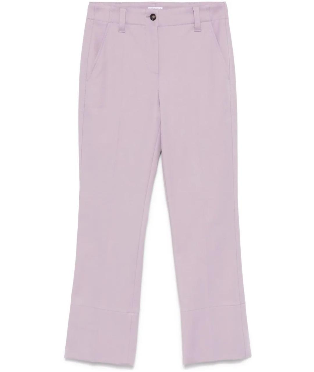 BRUNELLO CUCINELLI Розовые хлопко-эластановые прямые брюки, фото 1
