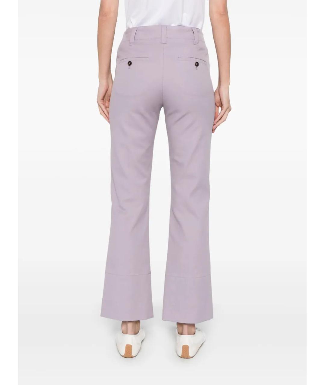 BRUNELLO CUCINELLI Розовые хлопко-эластановые прямые брюки, фото 4