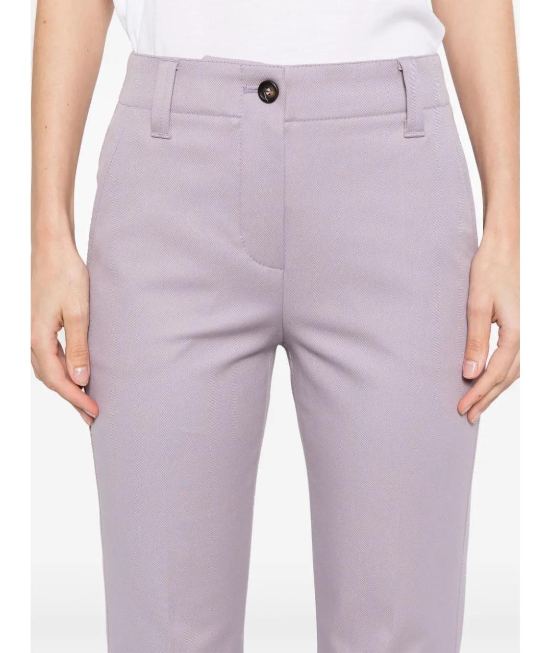BRUNELLO CUCINELLI Розовые хлопко-эластановые прямые брюки, фото 5