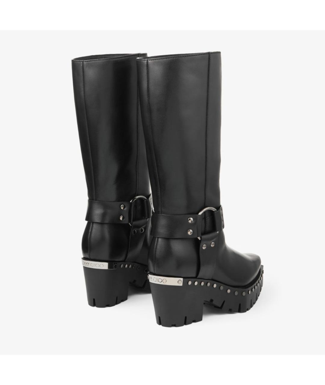 JIMMY CHOO Черные кожаные сапоги, фото 3