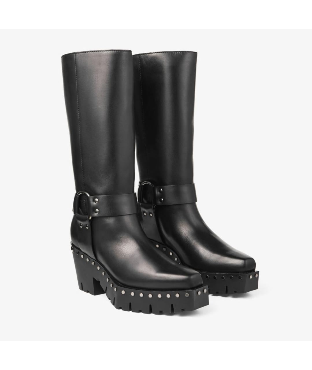 JIMMY CHOO Черные кожаные сапоги, фото 2