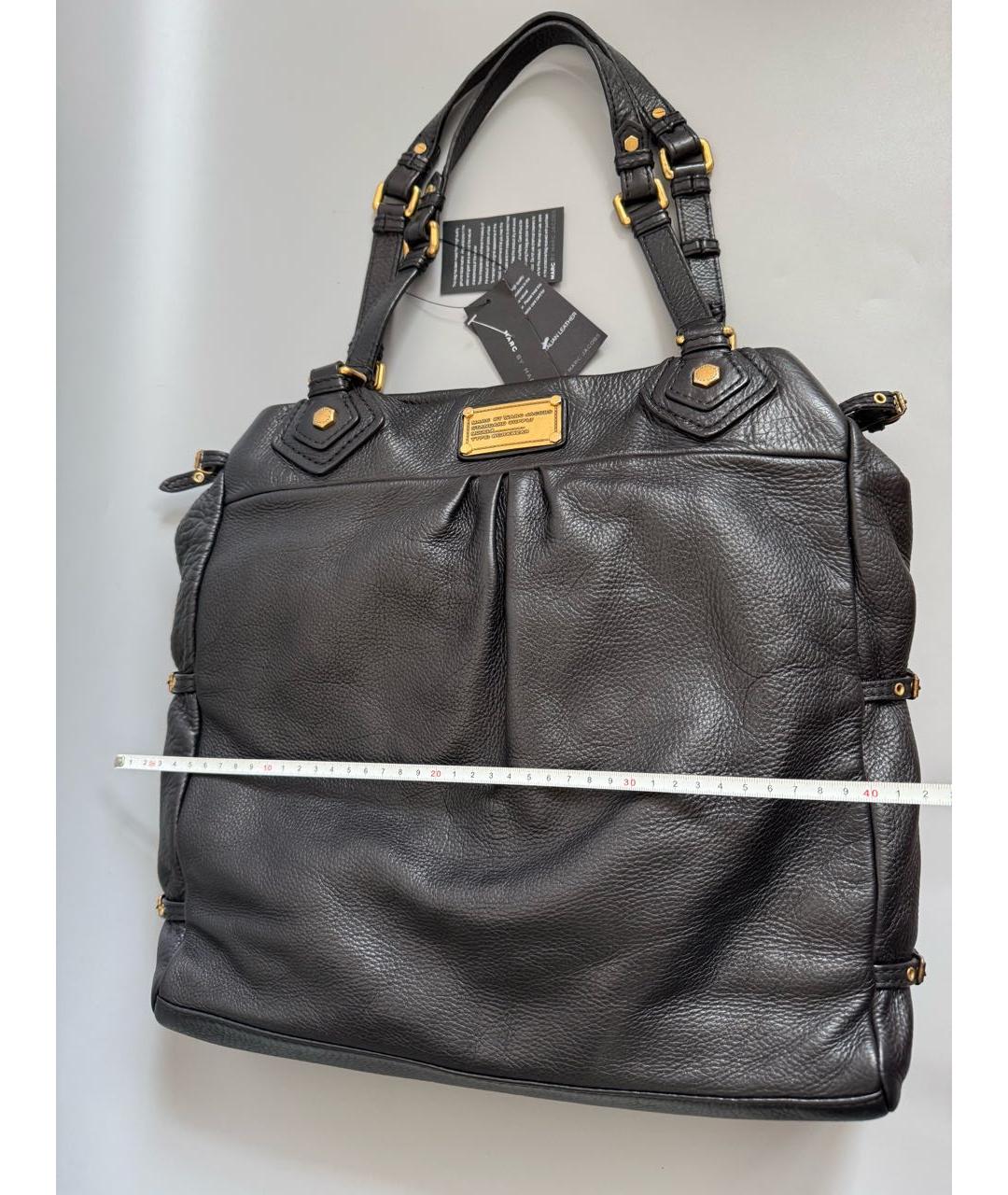 MARC BY MARC JACOBS Черная кожаная сумка тоут, фото 8