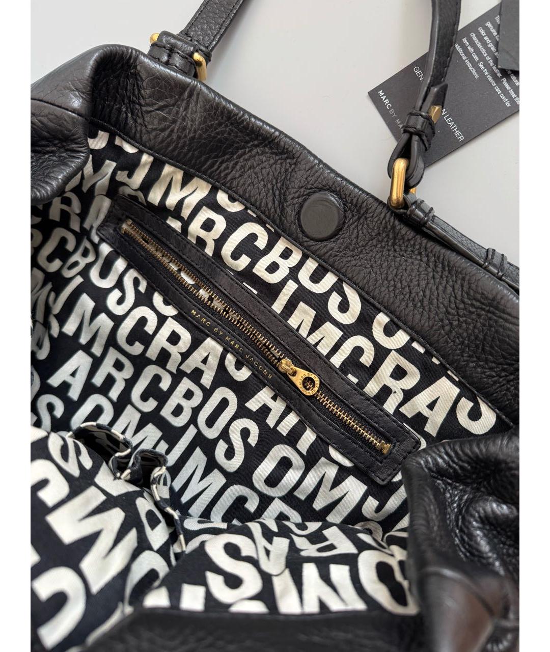 MARC BY MARC JACOBS Черная кожаная сумка тоут, фото 4