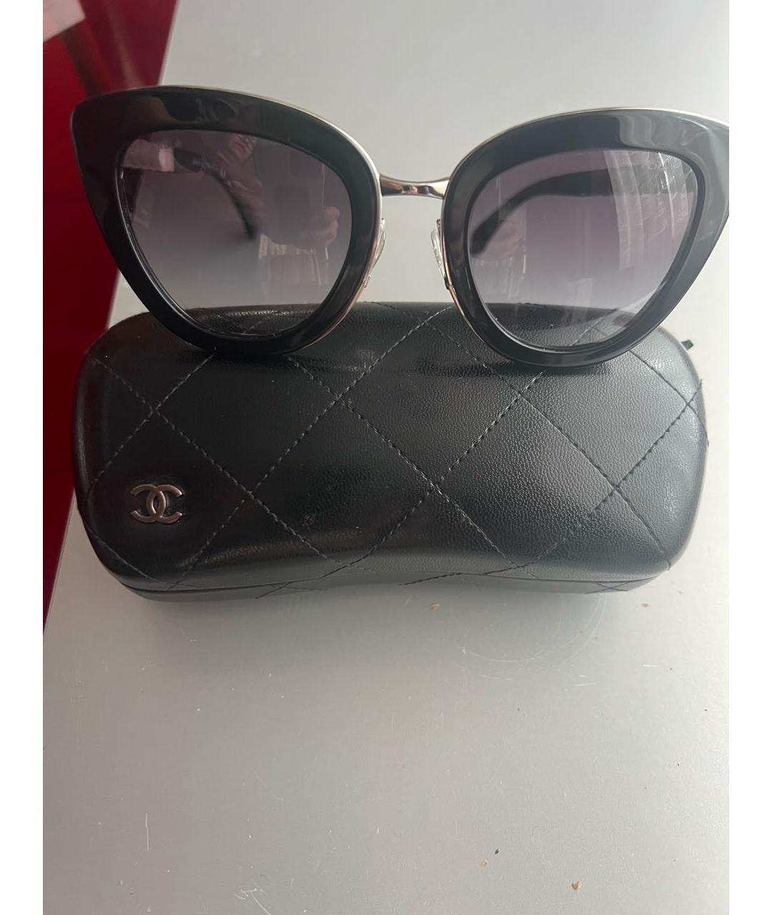 CHANEL Черные пластиковые солнцезащитные очки, фото 2