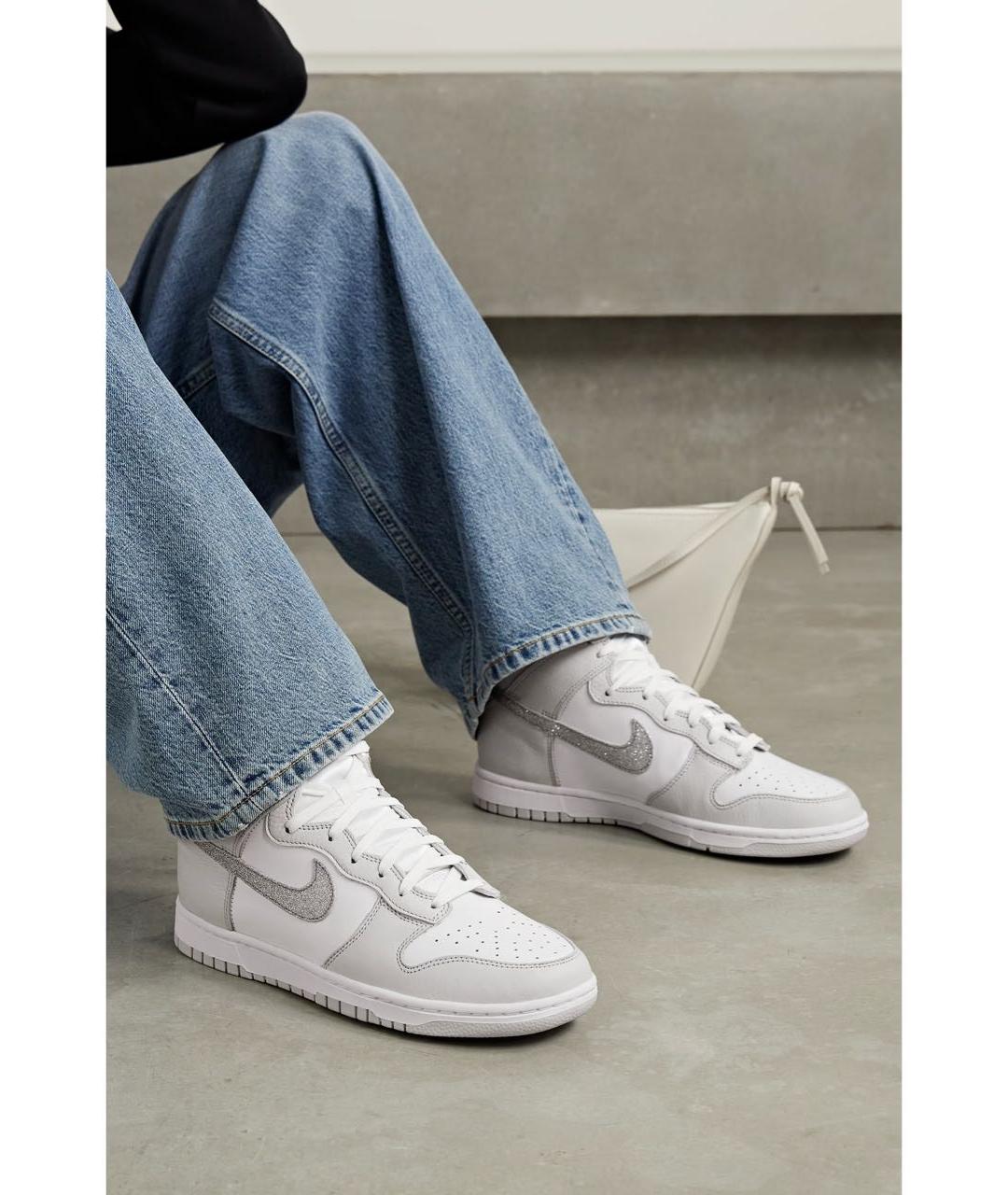NIKE Белые кожаные кроссовки, фото 4