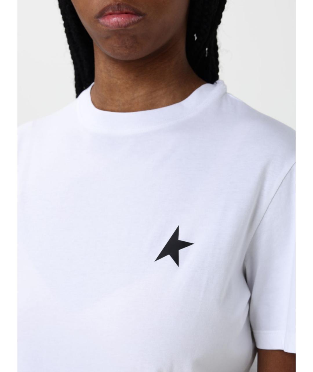 GOLDEN GOOSE DELUXE BRAND Белая хлопковая футболка, фото 4