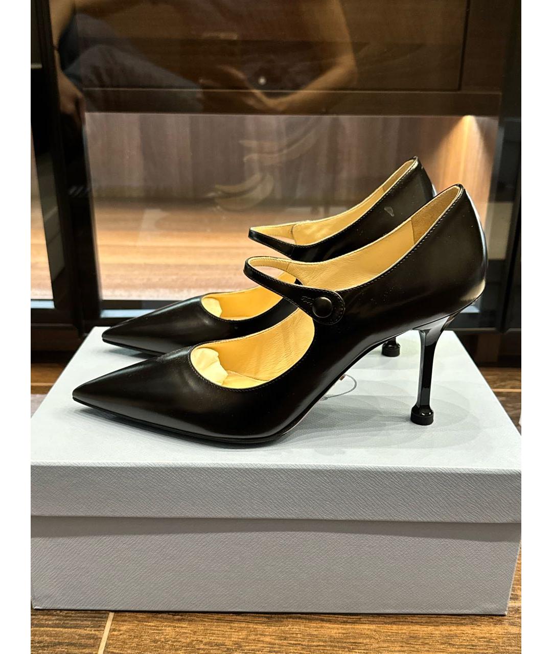 PRADA Черные кожаные туфли, фото 5