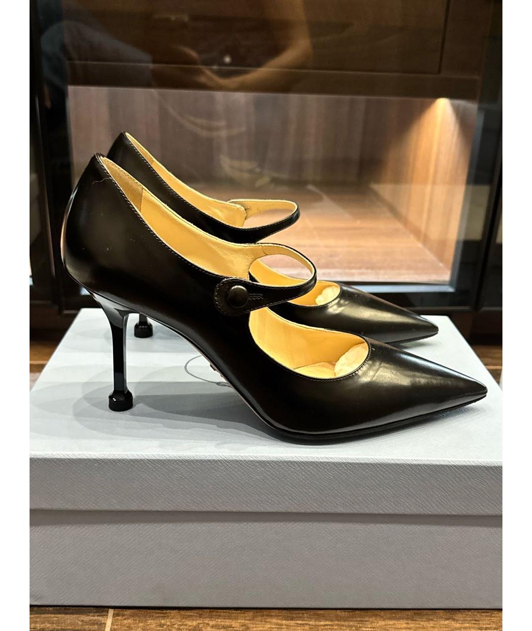 PRADA Черные кожаные туфли, фото 6