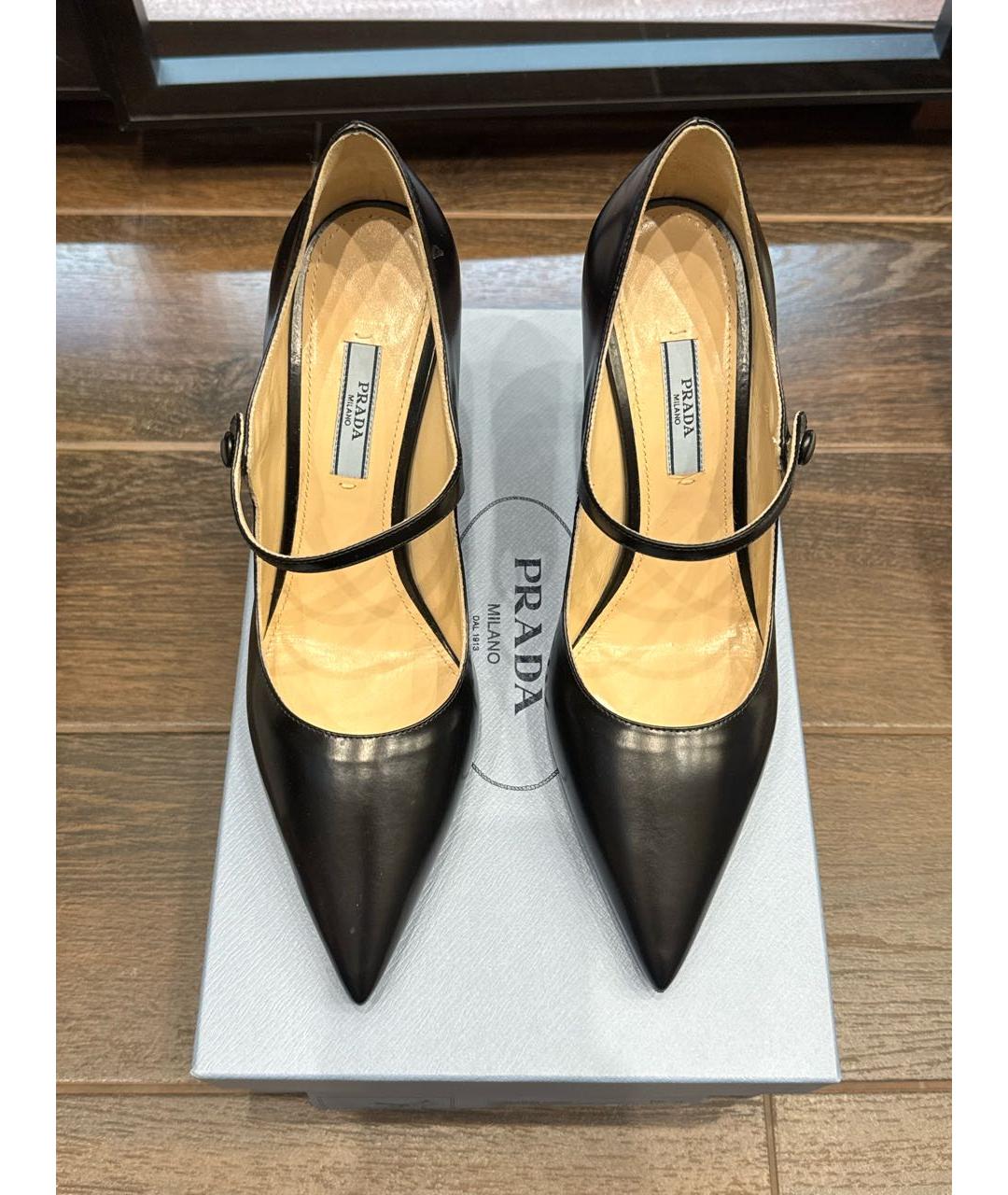 PRADA Черные кожаные туфли, фото 3