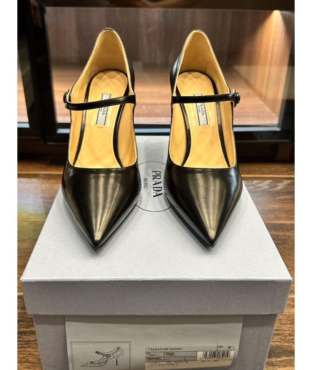 PRADA Черные кожаные туфли, фото 2