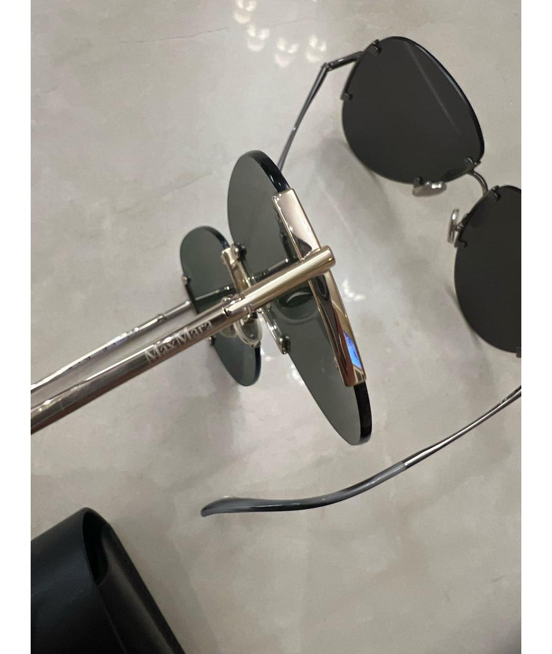 MAX MARA Серые металлические солнцезащитные очки, фото 6
