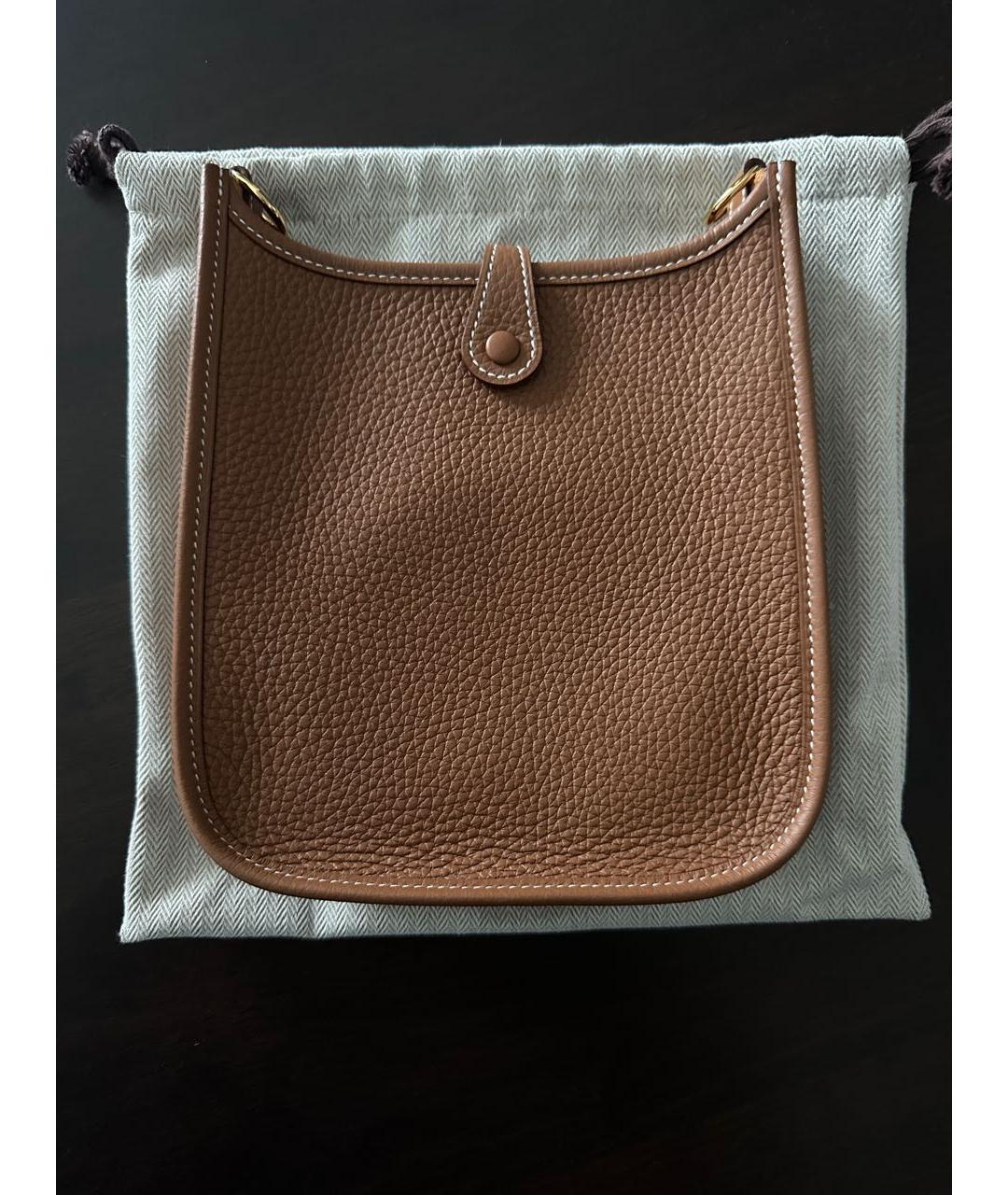 HERMES Коричневая кожаная сумка через плечо, фото 3
