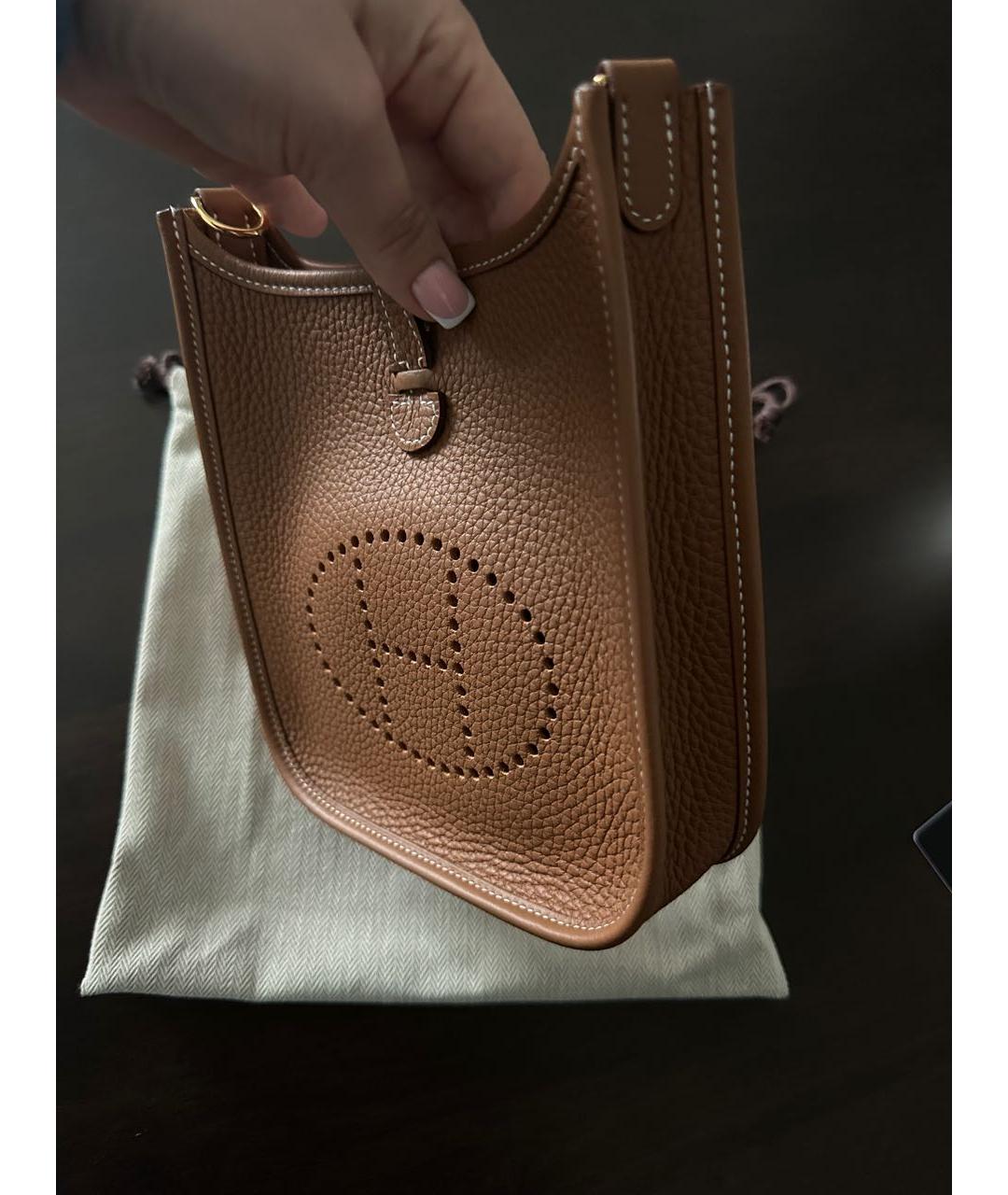 HERMES Коричневая кожаная сумка через плечо, фото 2