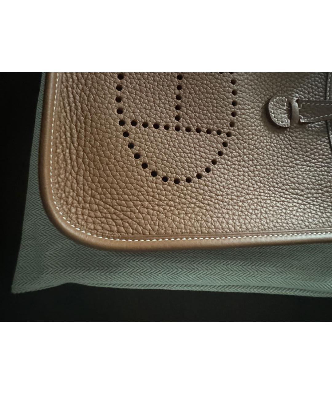HERMES Коричневая кожаная сумка через плечо, фото 4